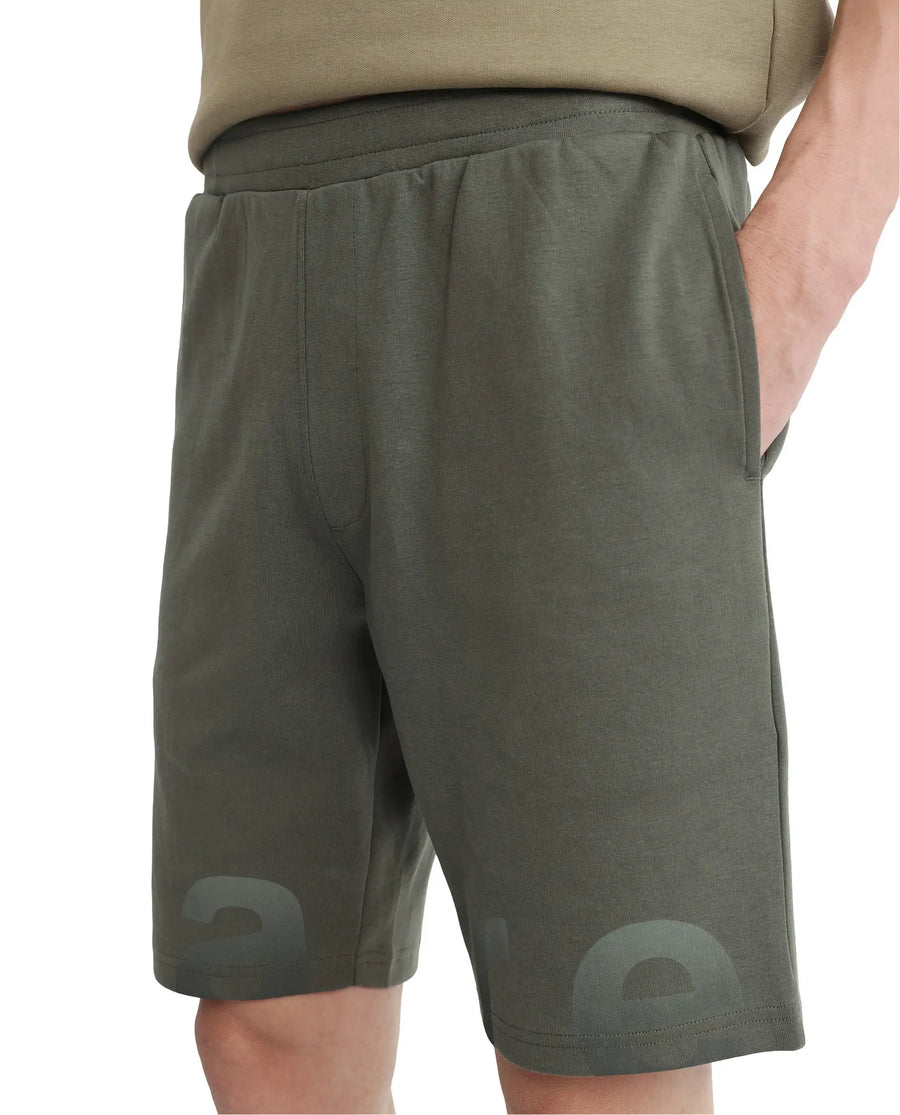Rare Rabbit Men's Lets Dusky Green Cotton Graphic Print Regular Fit Shorts