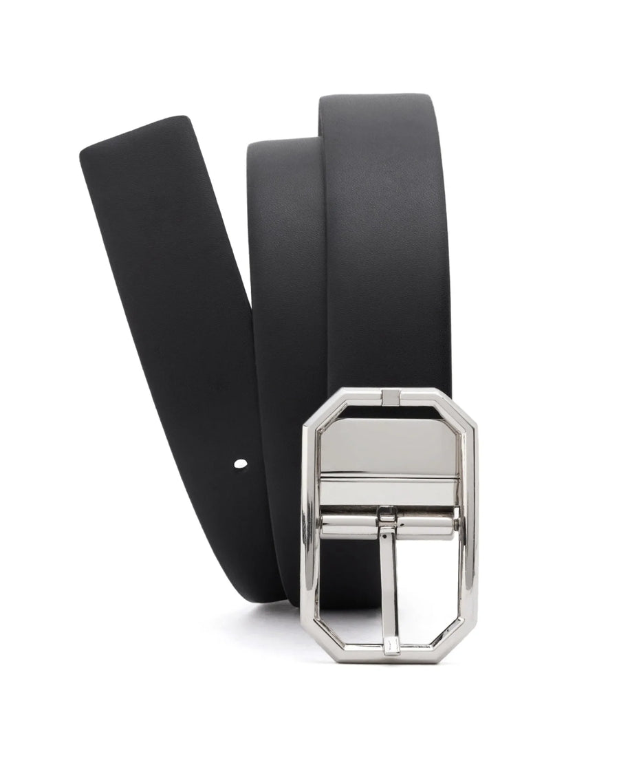 Rare Rabbit Men's Lionor Black Belt Leather
