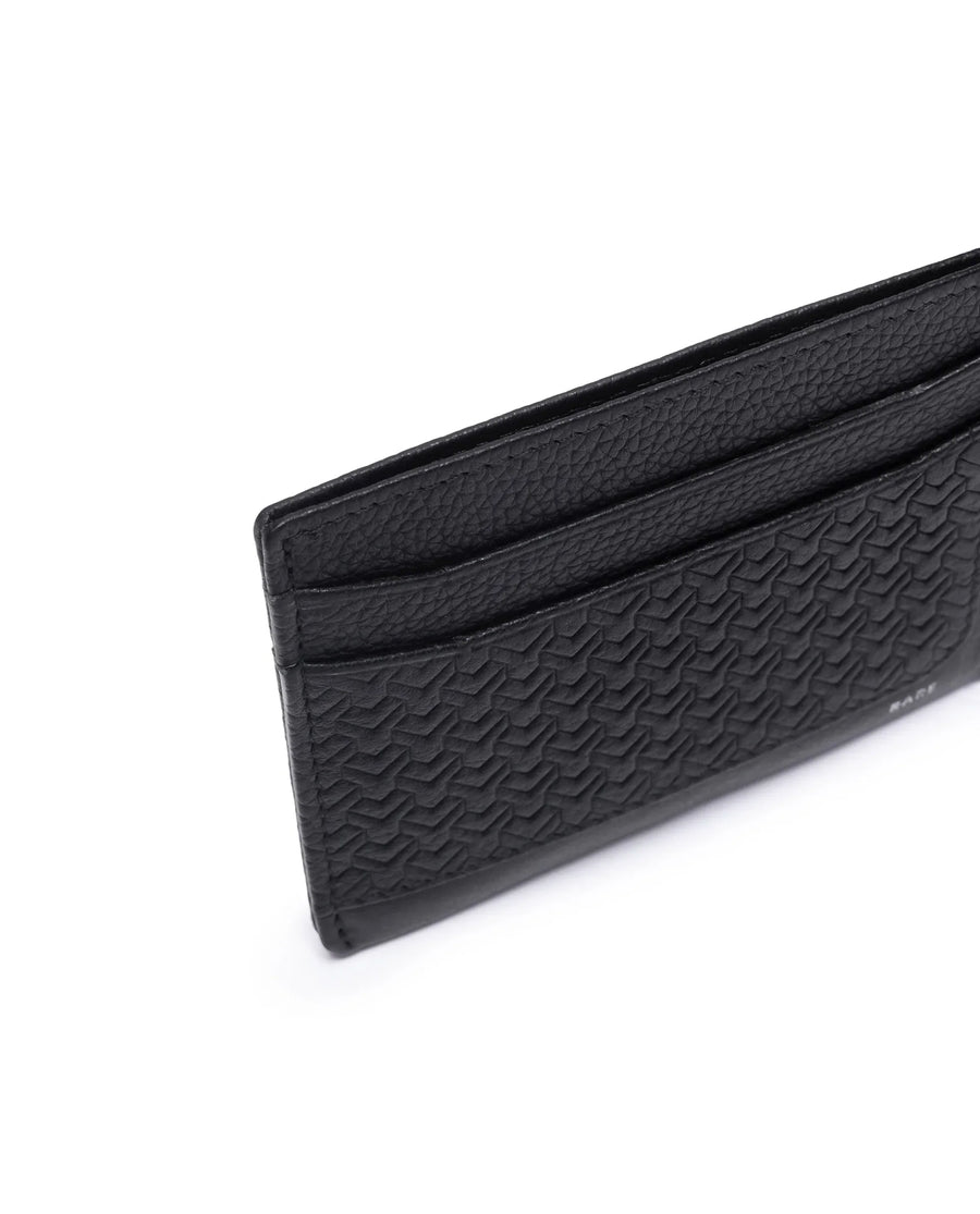 Rare Rabbit Men Lorent Black Leather Card Holder