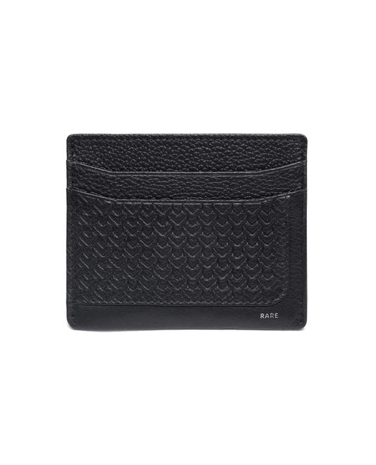 Rare Rabbit Men Lorent Black Leather Card Holder