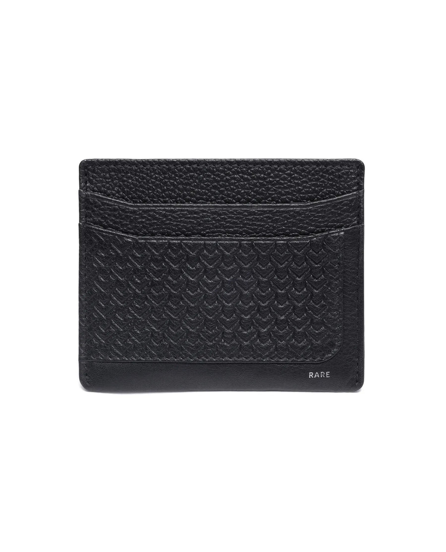 Rare Rabbit Men Lorent Black Leather Card Holder