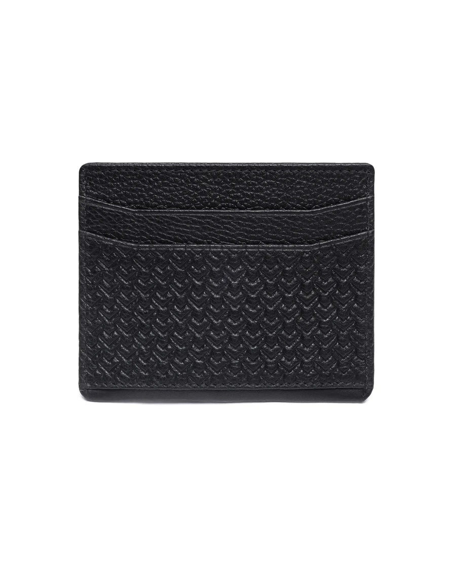 Rare Rabbit Men Lorent Black Leather Card Holder