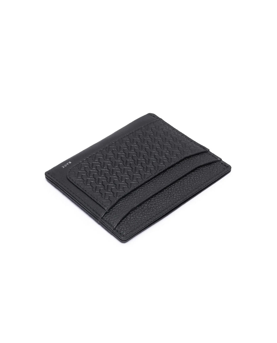 Rare Rabbit Men Lorent Black Leather Card Holder