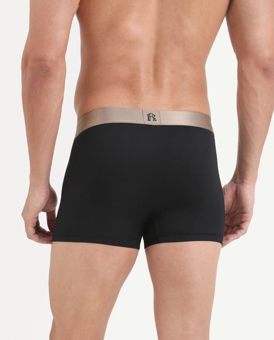 Rare Rabbit Men's Lovi Black Soft Nylon Blend Trunks