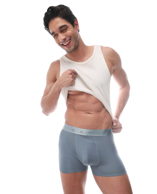 Rare Rabbit Men's Lovi Blue Soft Nylon Blend Trunks