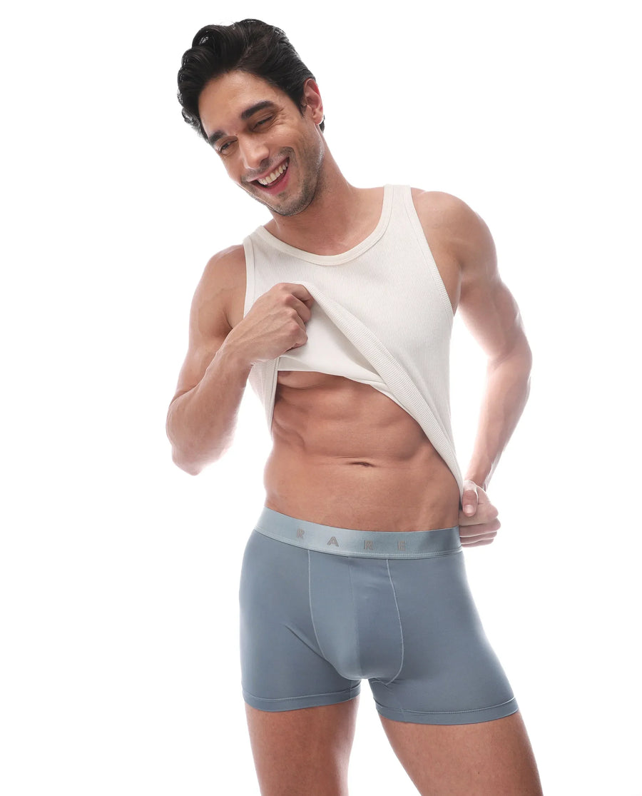 Rare Rabbit Men's Lovi Blue Soft Nylon Blend Trunks