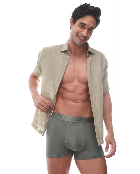 Rare Rabbit Men's Lovi Green Soft Nylon Blend Trunks