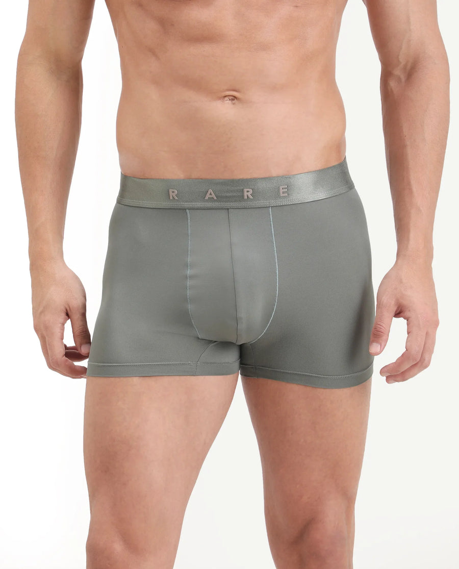Rare Rabbit Men's Lovi Green Soft Nylon Blend Trunks