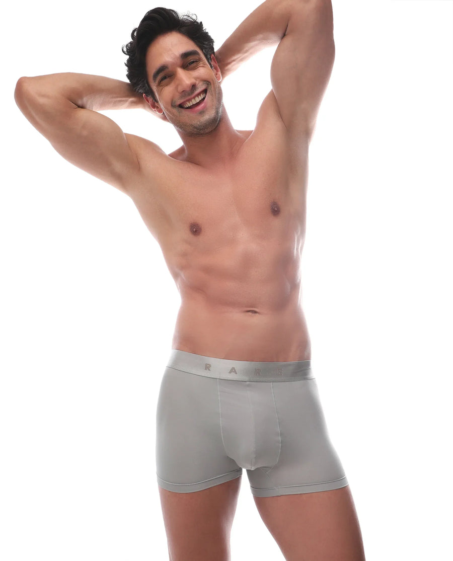 Rare Rabbit Men's Lovi Grey Soft Nylon Blend Trunks