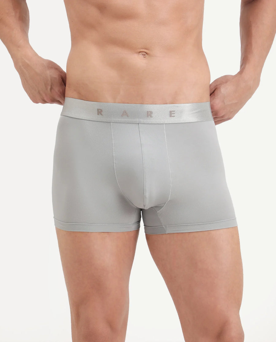 Rare Rabbit Men's Lovi Grey Soft Nylon Blend Trunks