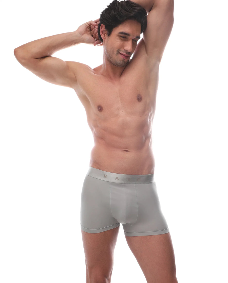 Rare Rabbit Men's Lovi Grey Soft Nylon Blend Trunks