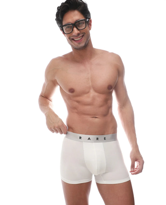 Rare Rabbit Men's Lovi Off White Soft Nylon Blend Trunks