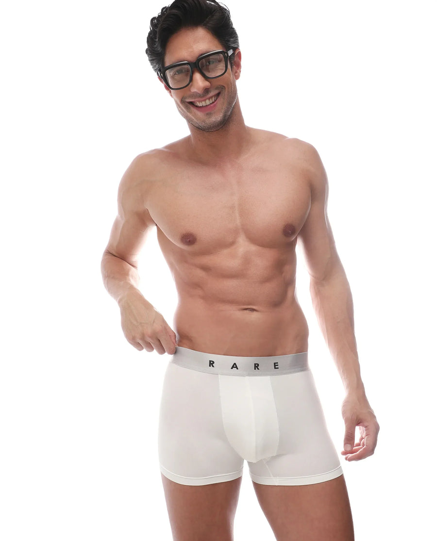Rare Rabbit Men's Lovi Off White Soft Nylon Blend Trunks