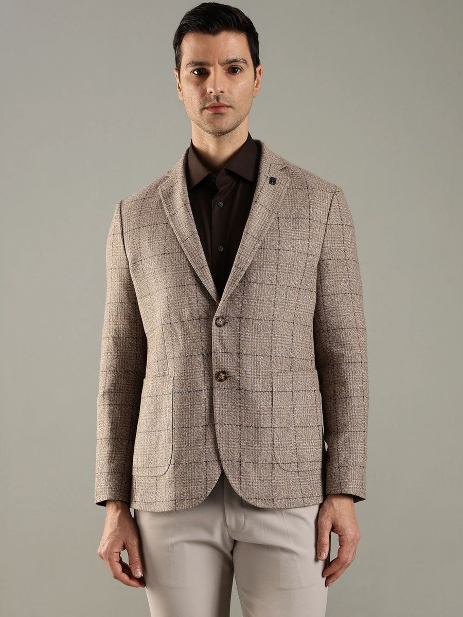 Tommy Hilfiger Checked Notched Lapel Single-Breasted Blazers