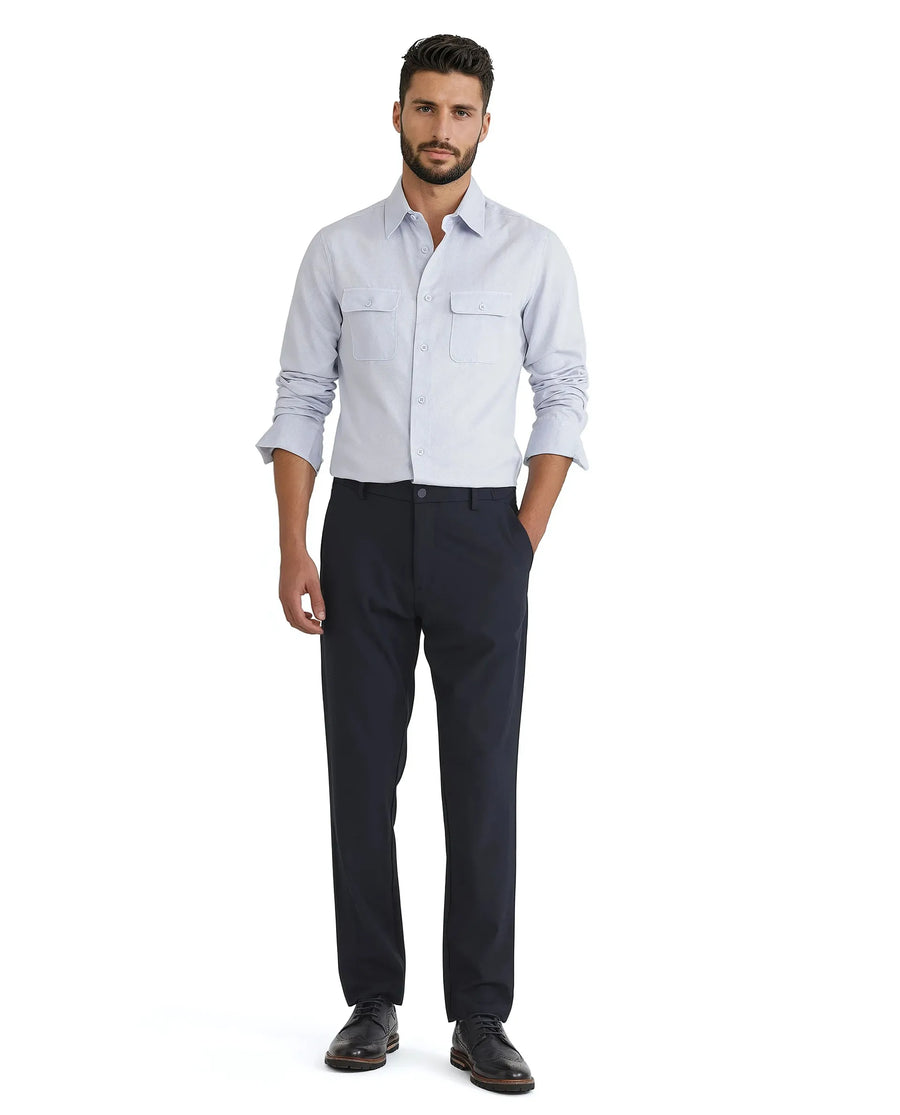 Rare Rabbit Men's Lyton 25 - Pastel Blue Cotton Blend Plain Regular Fit Full Sleeve Collared Shirt