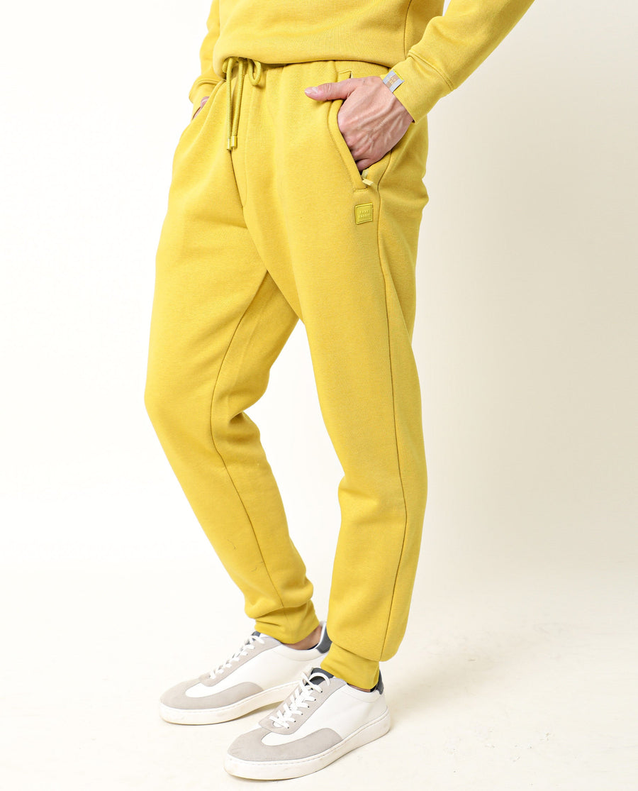 Rare Rabbit Men's Chase Mustard Cotton Plain Regular Fit Track Pant