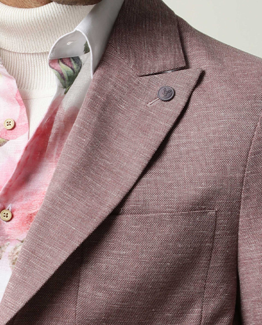 Rare Rabbit Men's Dexit Maroon Polyester Plain Tailored Fit Full Sleeve Lapel Neck Blazer