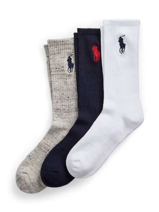 Polo Ralph Lauren Set Of 3 Cotton Patterned Socks