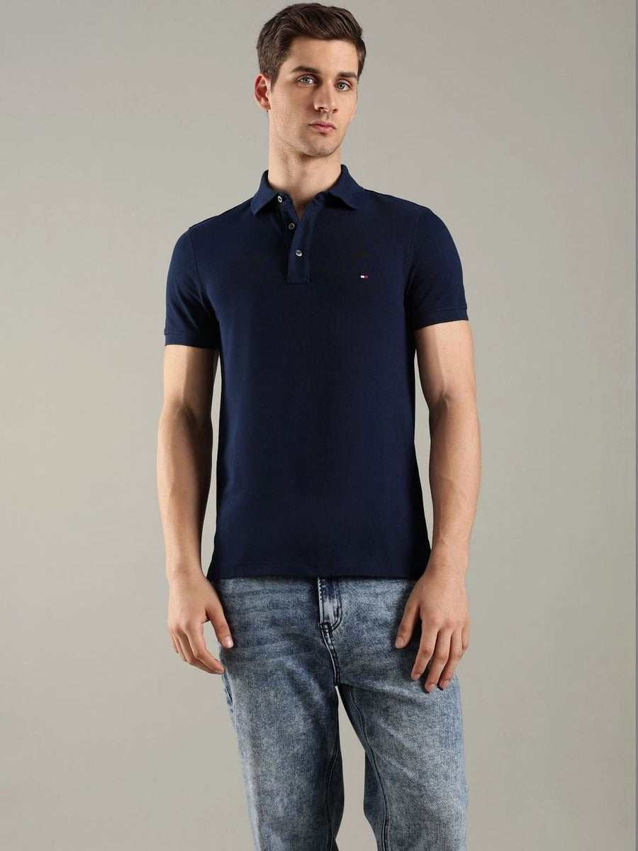 Tommy Hilfiger Men Brand Logo Polo Collar Slim Fit T-shirt