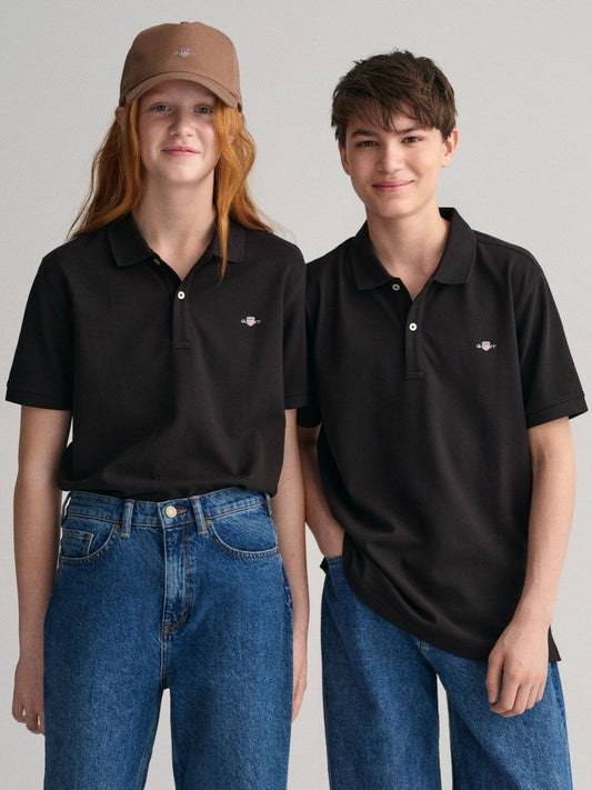 GANT Kids Unisex Polo Collar Solid Pure Cotton T-shirt