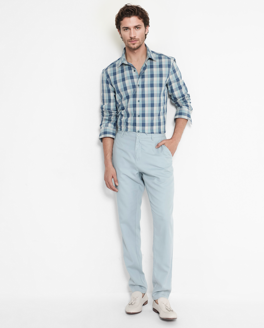 Rare Rabbit Men's Cotton Checked Print Regular Fit Full Sleeve Collared Shirt