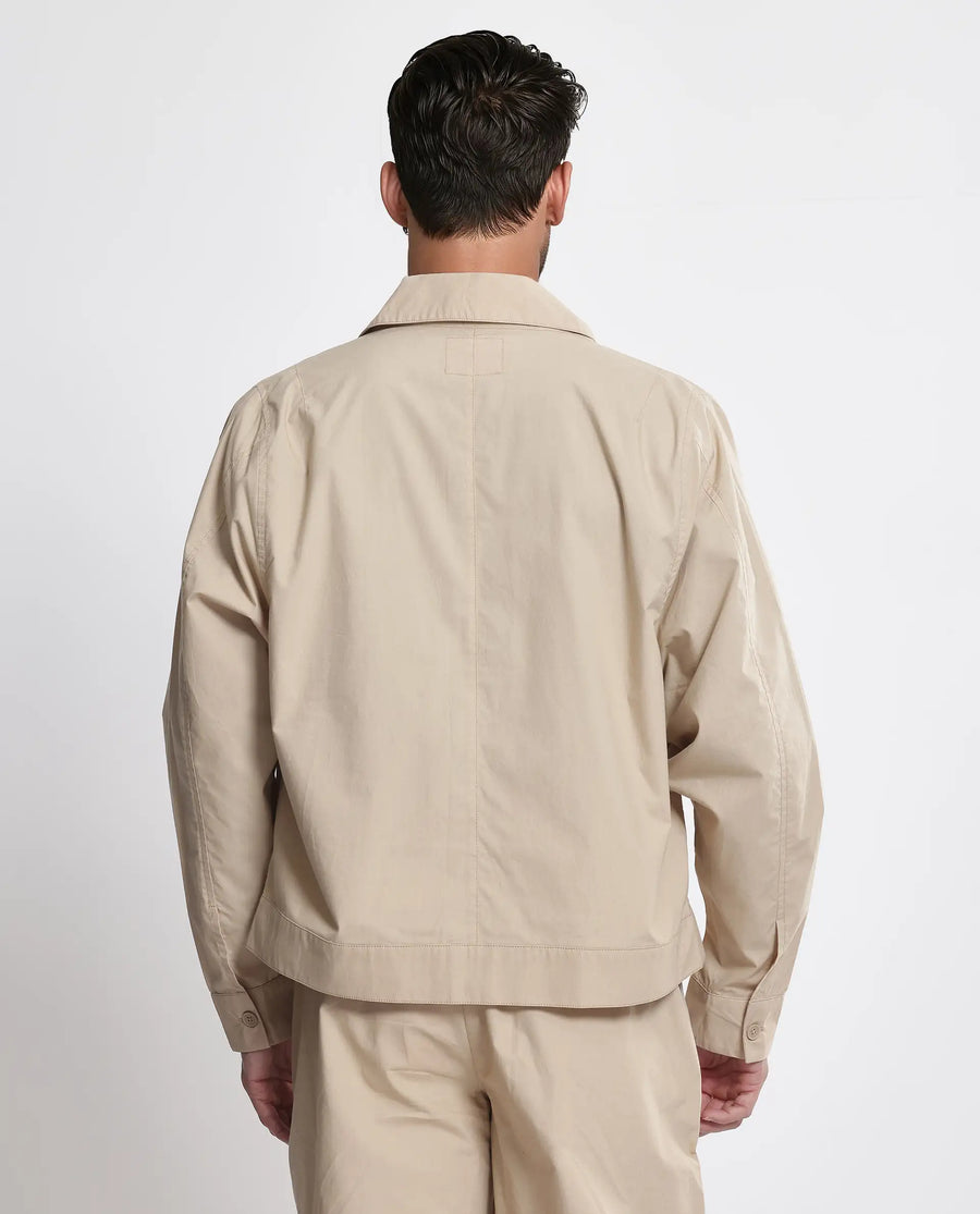 Rare Rabbit Men's Macon-S Beige Cotton Plain Regular Fit Full Sleeve Collared Shirt