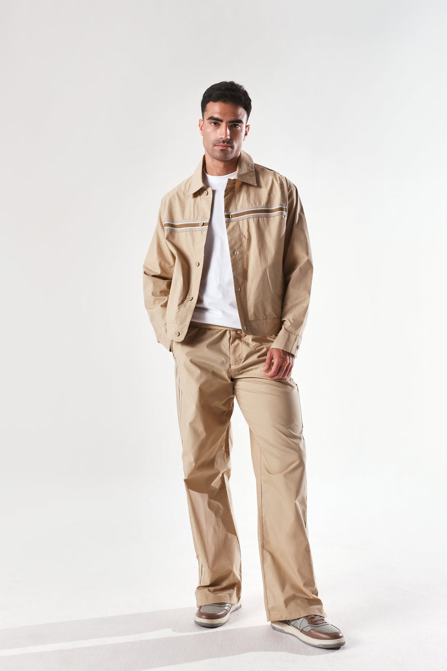 Rare Rabbit Men's Macon-S Beige Cotton Plain Regular Fit Full Sleeve Collared Shirt
