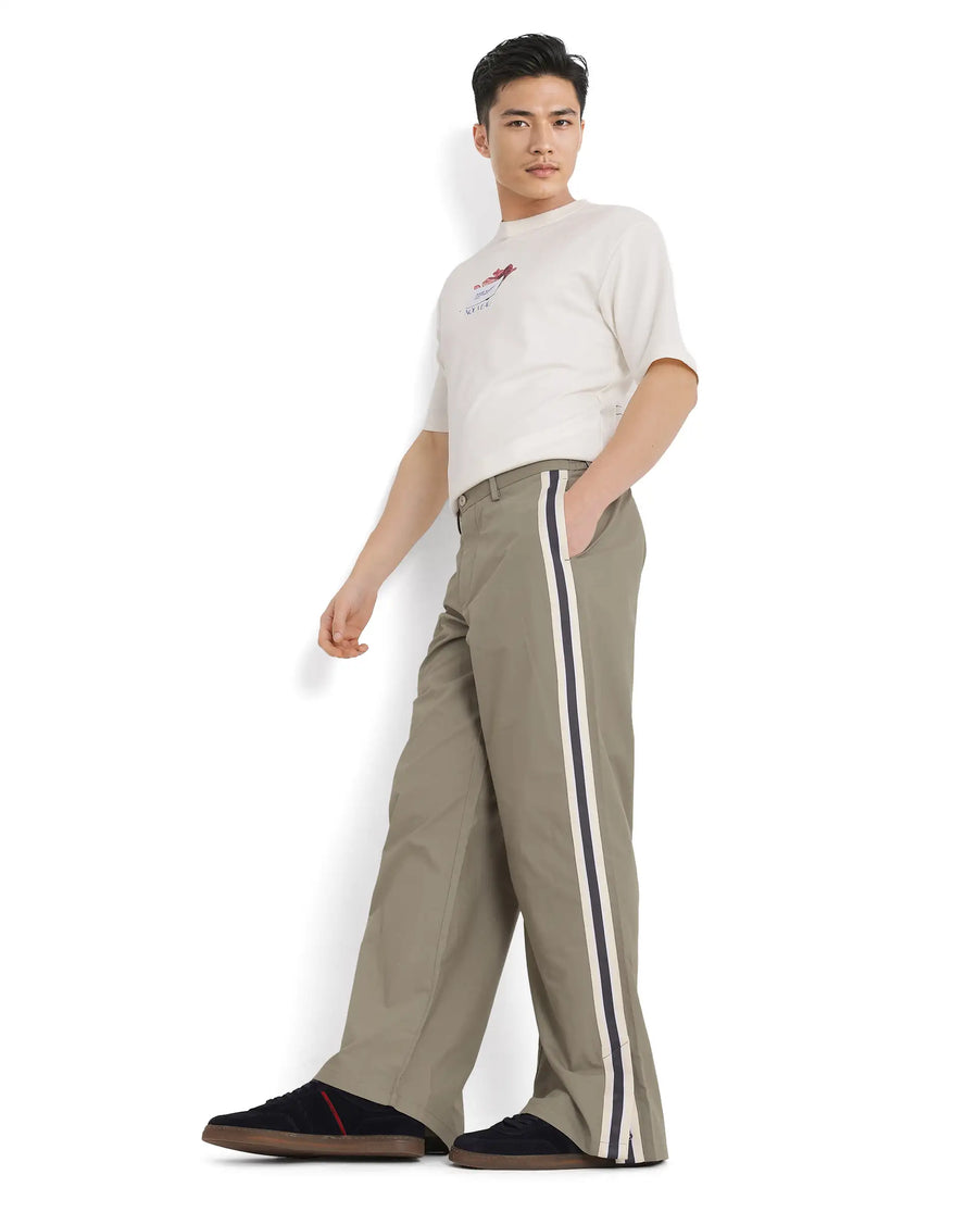Rare Rabbit Men's Macon Green Cotton Plain Baggy Fit Track Pant