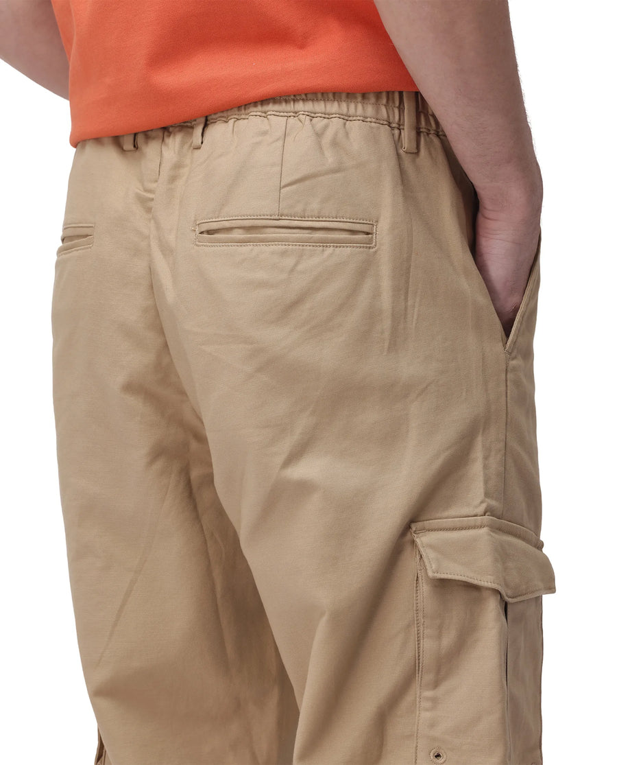 Rare Rabbit Men's Maks Khaki Cotton Plain Regular Fit Trouser