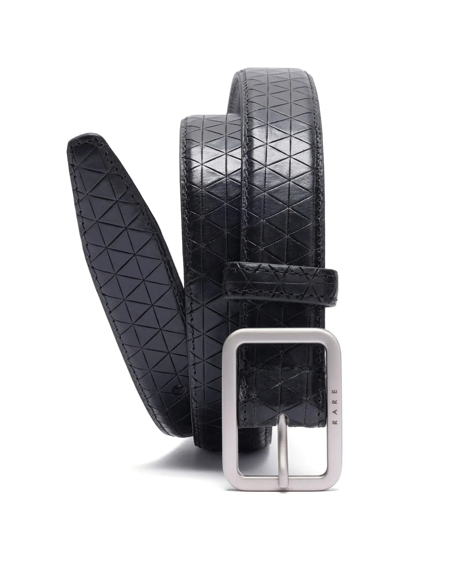 Rare Rabbit Men's Malfy Black Non Reversible Belt