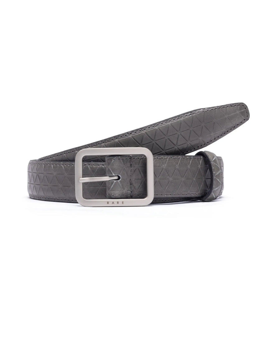 Rare Rabbit Men's Malfy Grey Non Reversible Belt