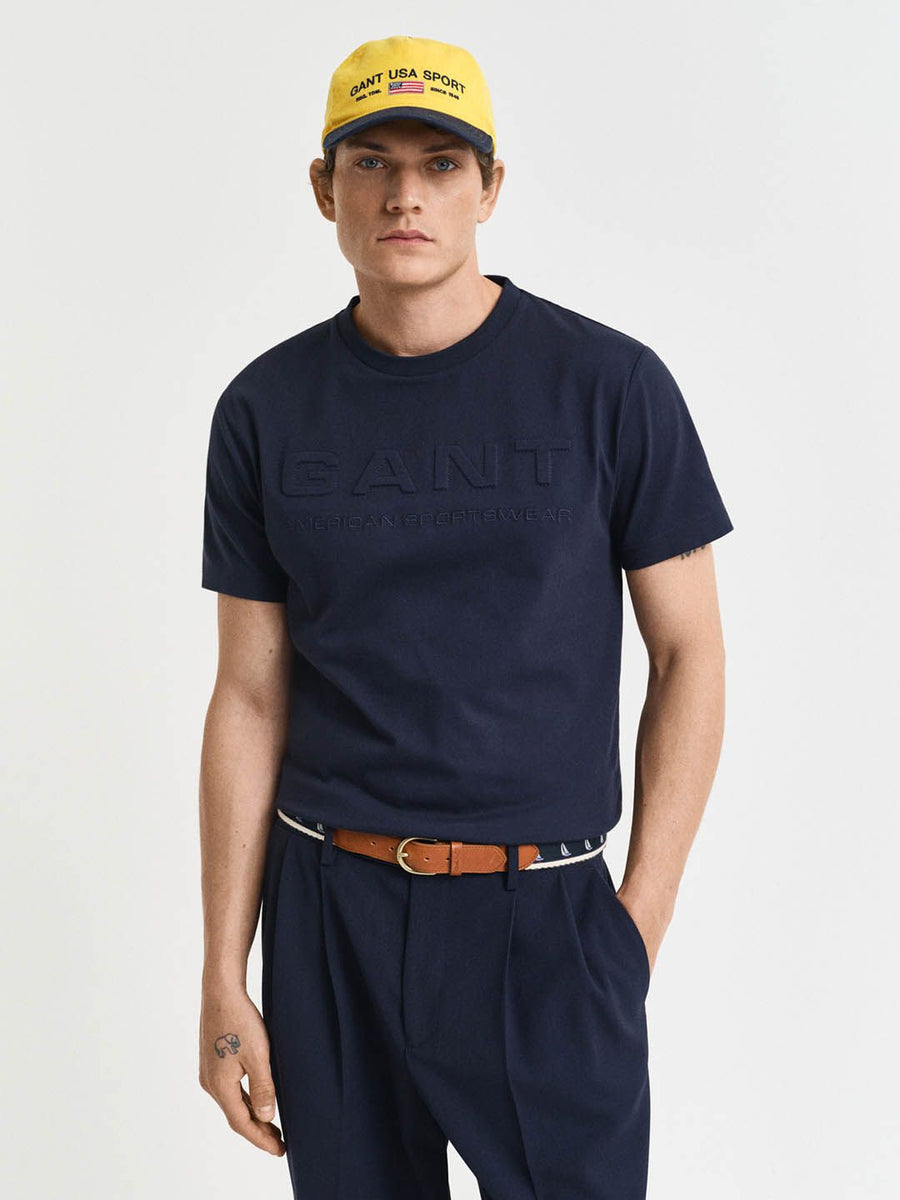 Gant Men Solid Round Neck Short Sleeves T-Shirt