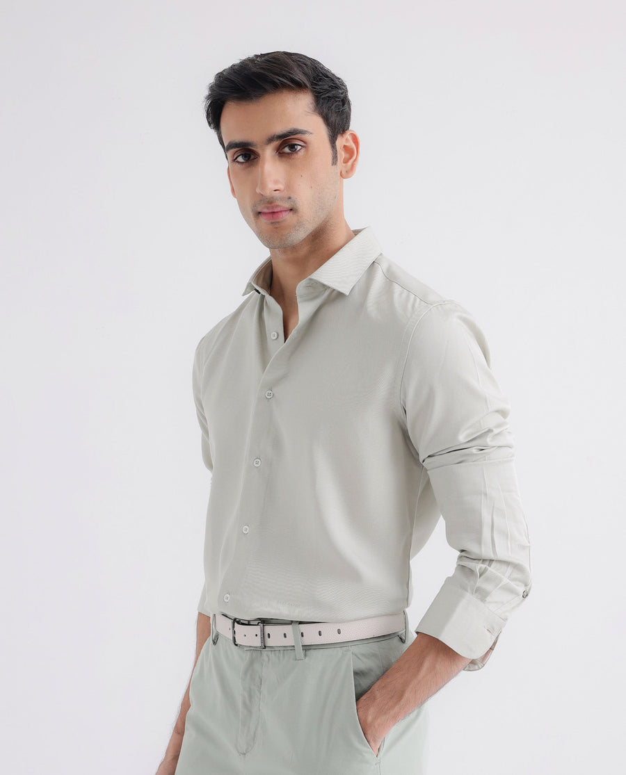 Rare Rabbit Men's Memo Ls Pastel Green Tencel Plain Regular Fit Full Sleeve Collared Shirt