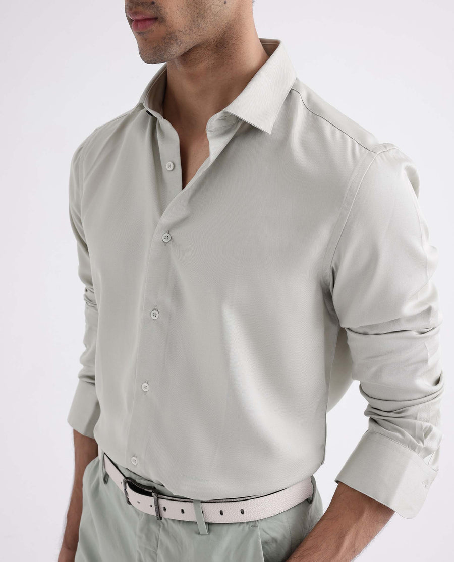 Rare Rabbit Men's Memo Ls Pastel Green Tencel Plain Regular Fit Full Sleeve Collared Shirt