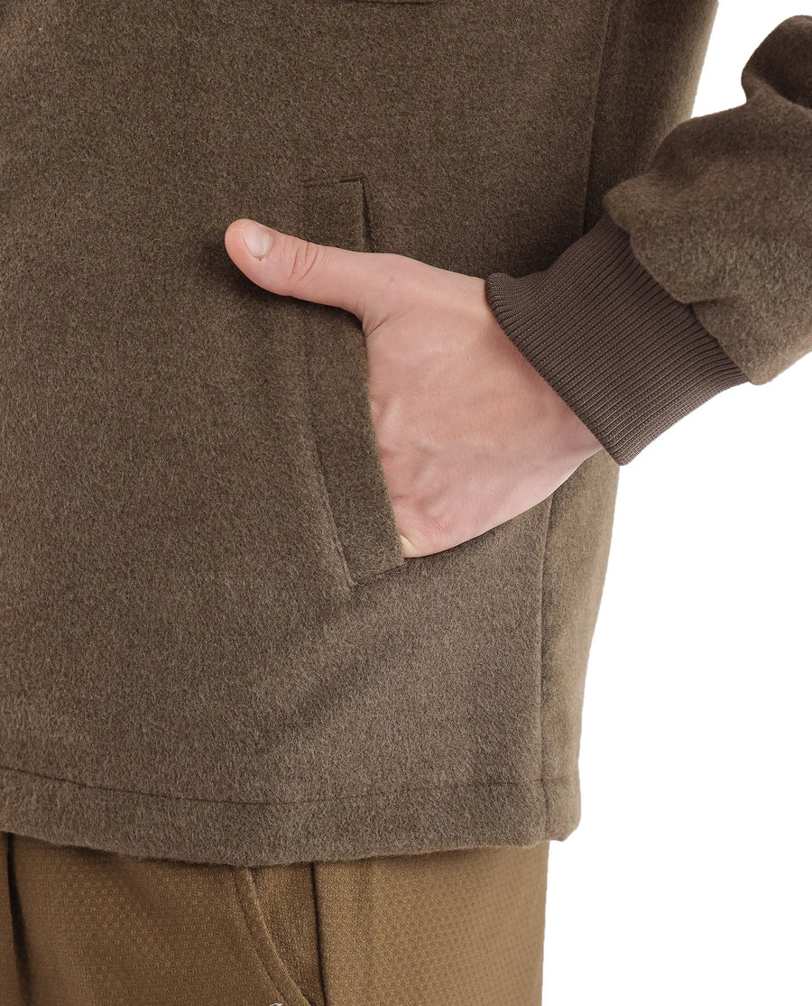Rare Rabbit Men's Meron Olive Polyester Textured Relaxed Fit Full Sleeve Hooded Jacket