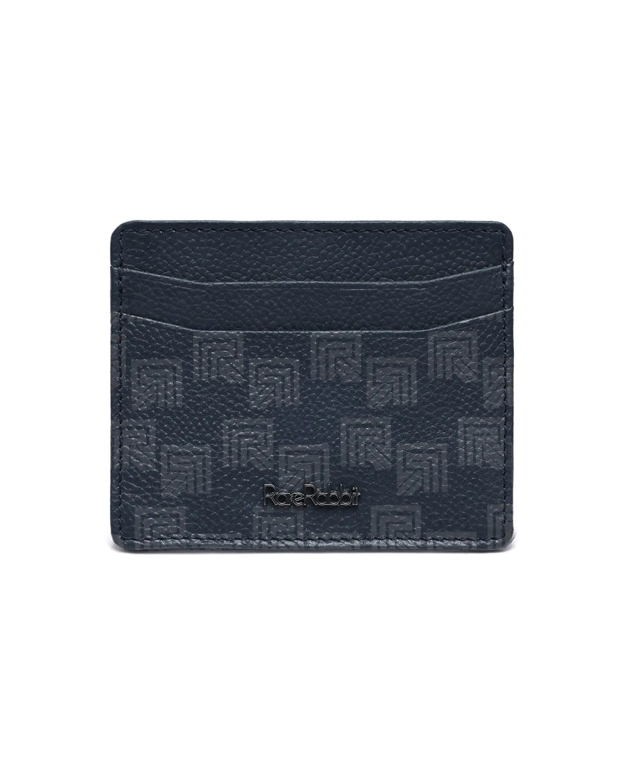 Rare Rabbit Men Mersin Blue Leather Card Holder