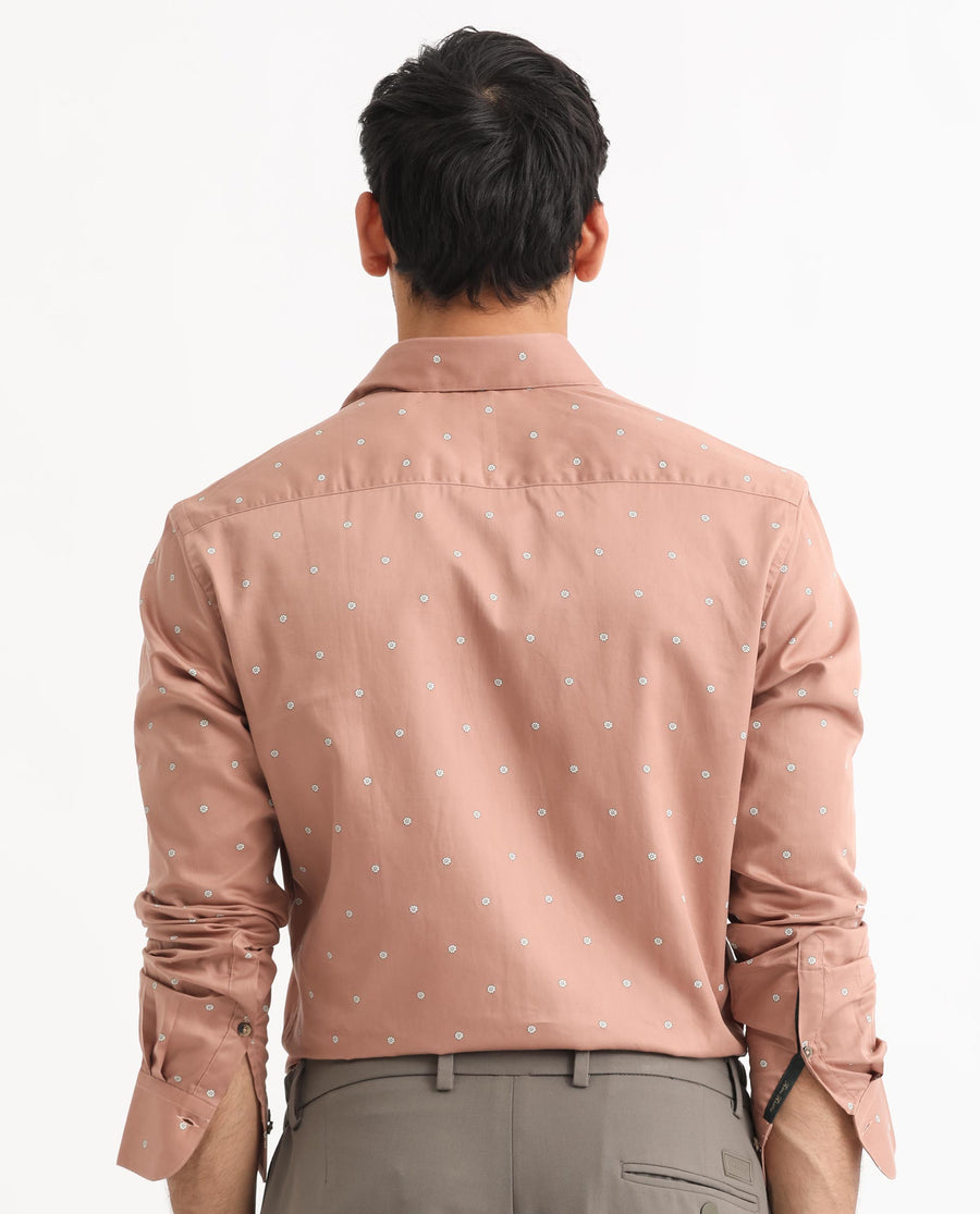 Rare Rabbit Men's Mita Pink Cotton Floral Print Regular Fit Full Sleeve Collared Shirt