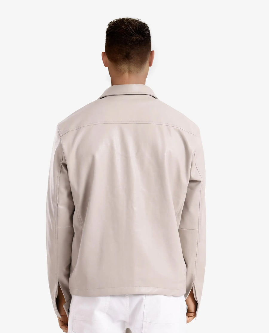 Rare Rabbit Men's Morat Beige Polyester Plain Relaxed Fit Full Sleeve Spread Collar Jacket