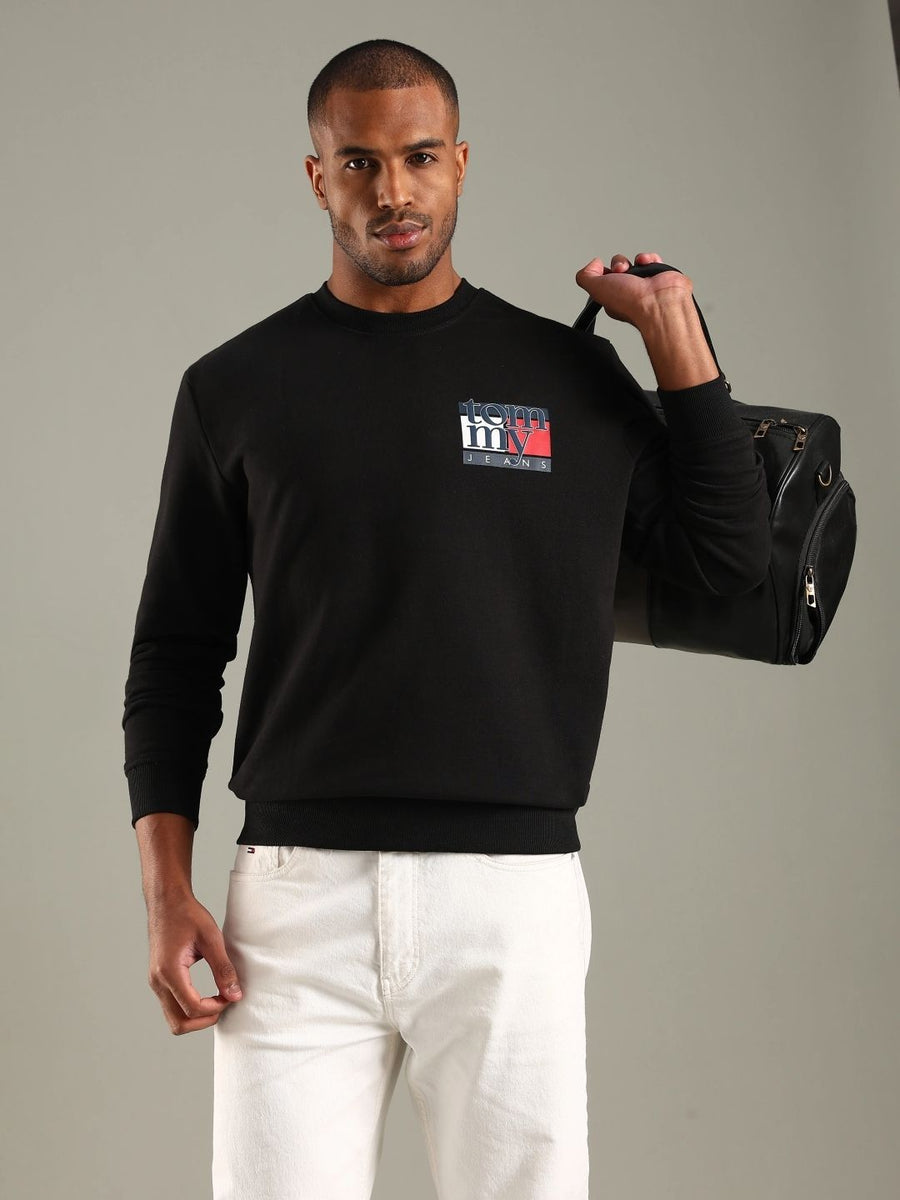 Tommy Hilfiger Men Logo Regular Fit Cotton Sweatshirt