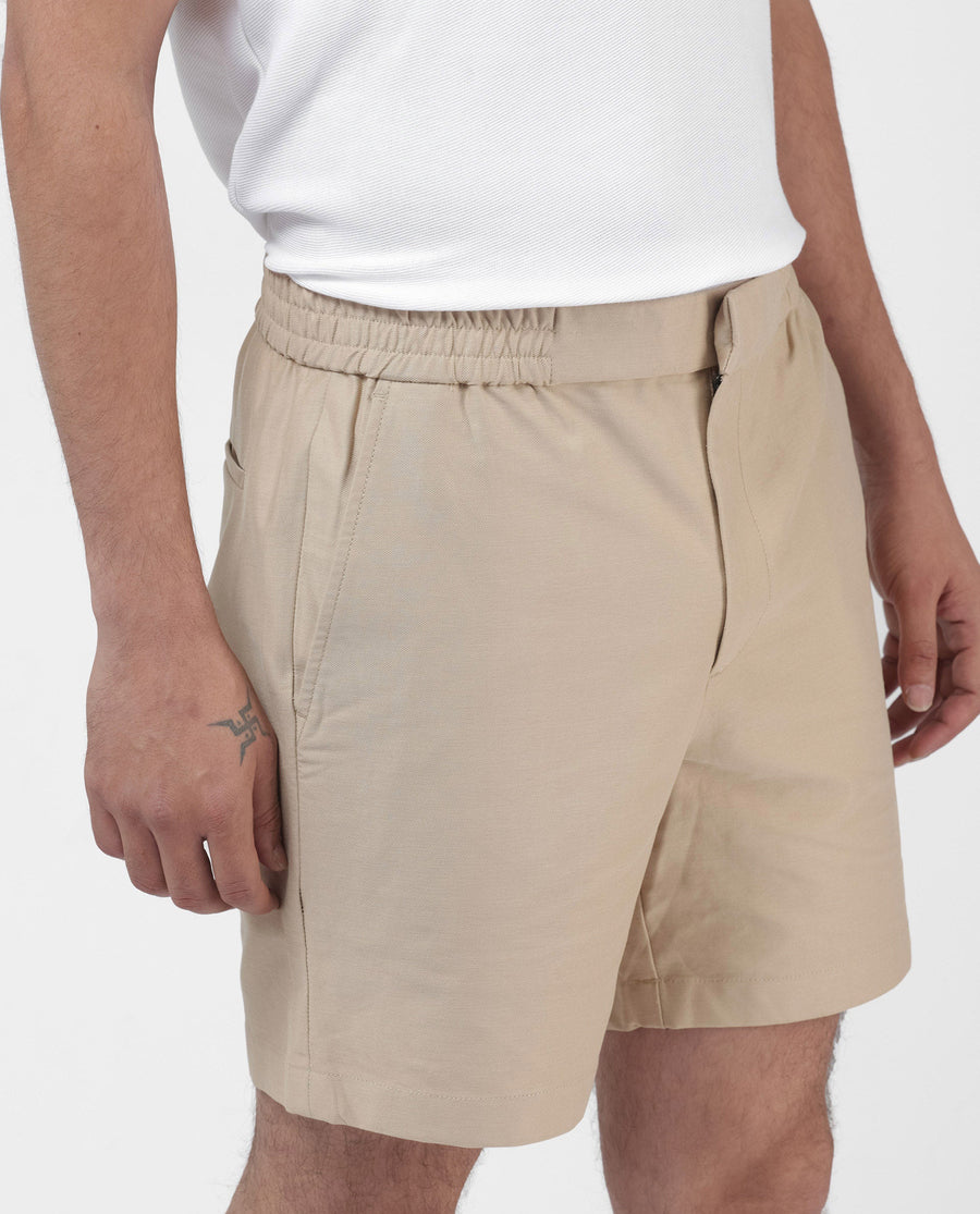 Rare Rabbit Men's Myka Khaki Cotton Plain Relaxed Fit Shorts