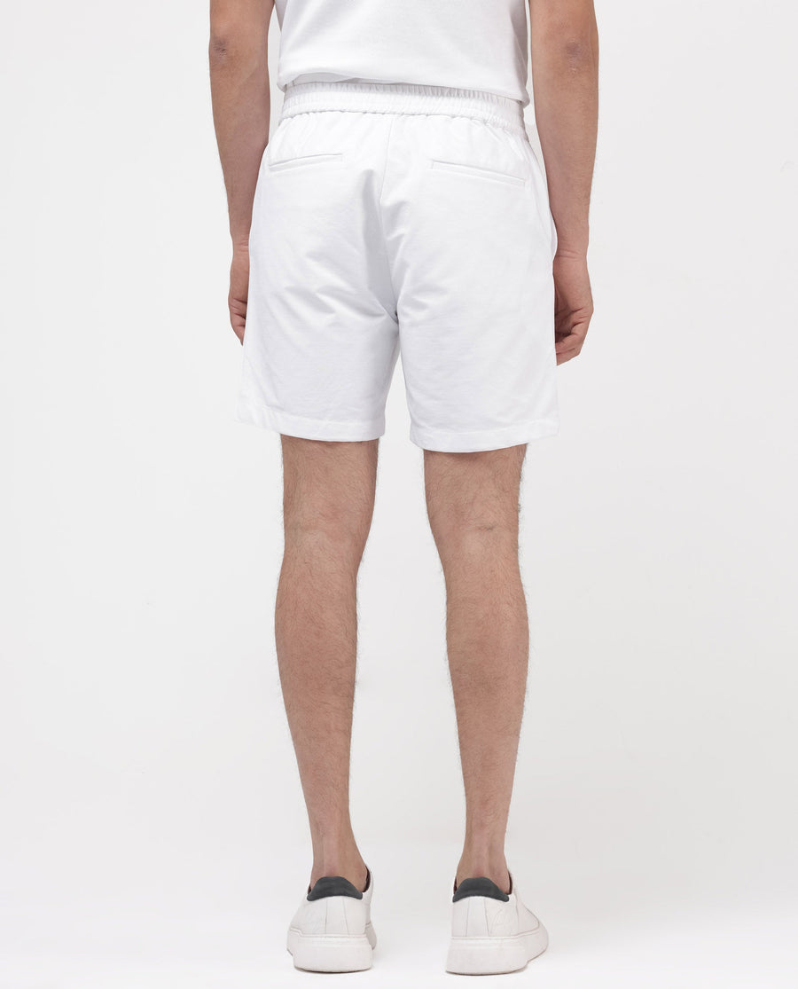 Rare Rabbit Men's Myka White Cotton Plain Relaxed Fit Shorts