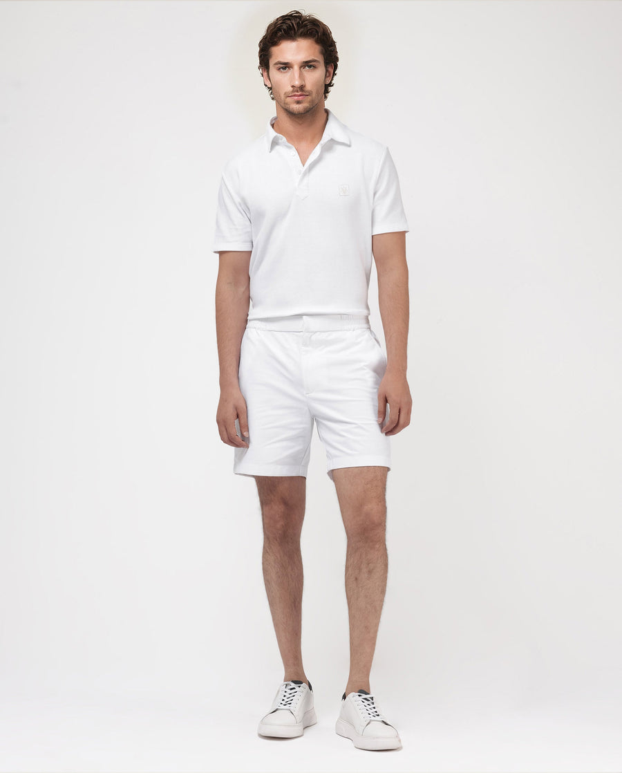 Rare Rabbit Men's Myka White Cotton Plain Relaxed Fit Shorts