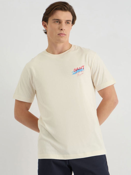GANT Men Graphic Printed Round Neck Cotton T-shirt