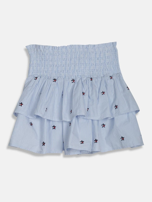 Tommy Hilfiger Girls Cotton Cotton Cambric Striped Knee Length A-Line Skirt