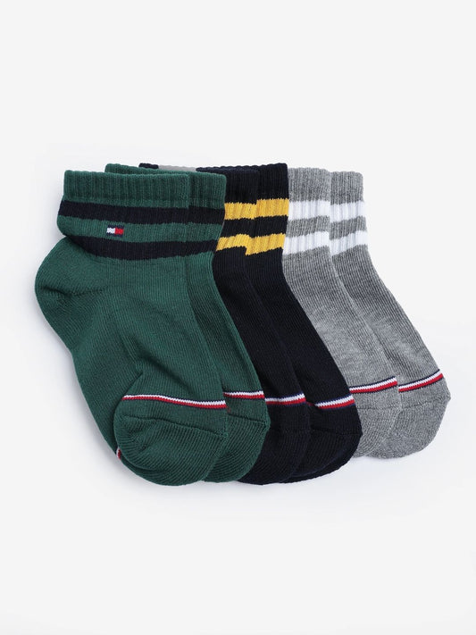 Tommy Hilfiger Boys 3-Pcs Striped Ankle-Length Socks