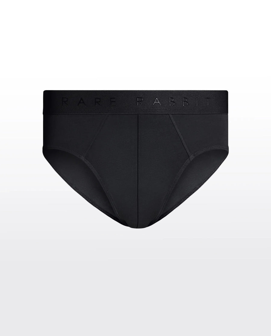 Rare Rabbit Men Near Black Soft Cotton Stretch Briefs (Pack Of 3)