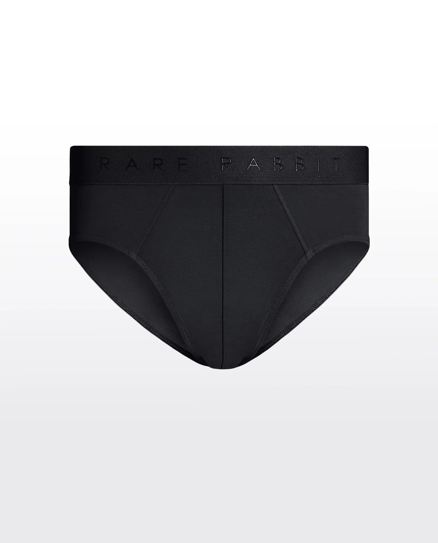 Rare Rabbit Men Near Black/White/Grey Soft Cotton Stretch Briefs (Pack Of 3)