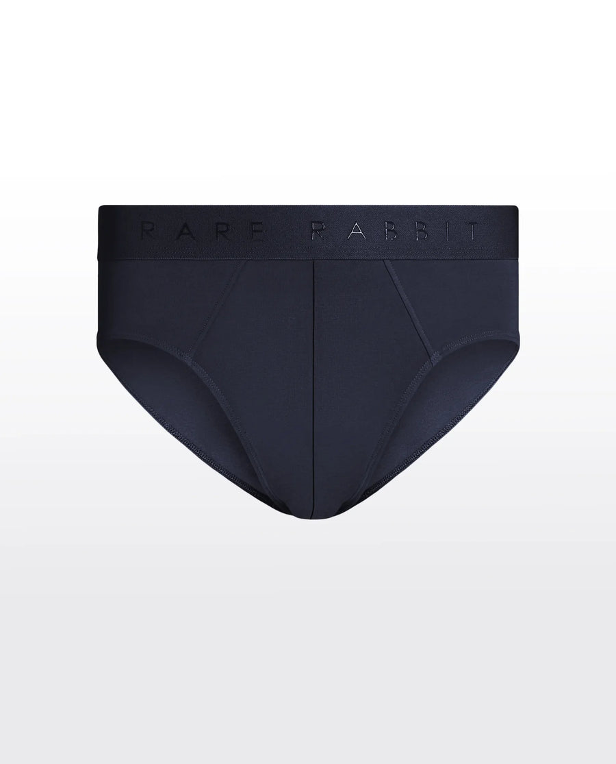 Rare Rabbit Men Near Navy Soft Cotton Stretch Briefs (Pack Of 3)