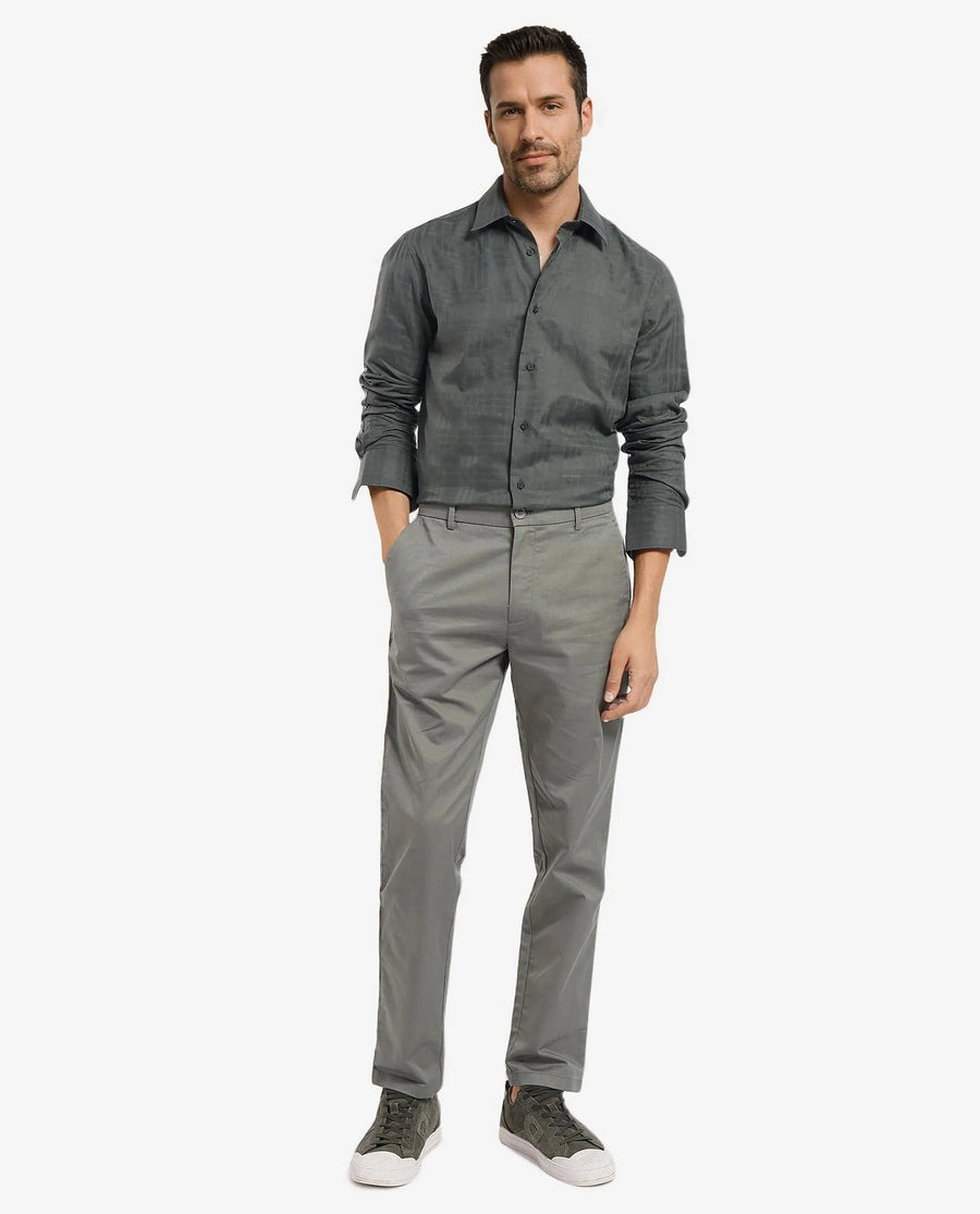 Rare Rabbit Men's Neske Dark Green Cotton Checked Print Regular Fit Full Sleeve Collared Shirt