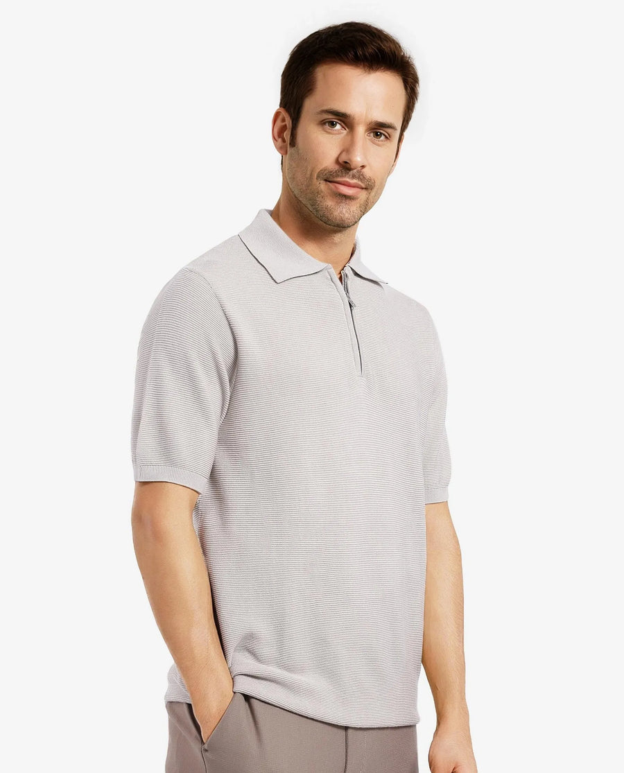 Rare Rabbit Men's Nett Beige Cotton Plain Regular Fit Half Sleeve Polo